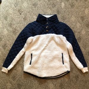 Lauren James quilted/Sherpa pullover